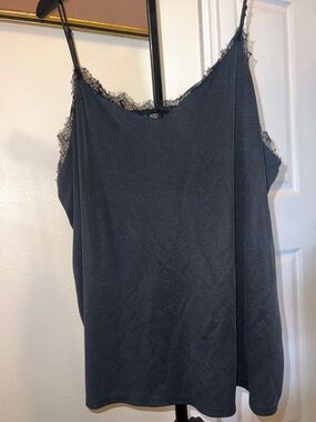 A New Day Target Black Lace Trim velvet feel Tank